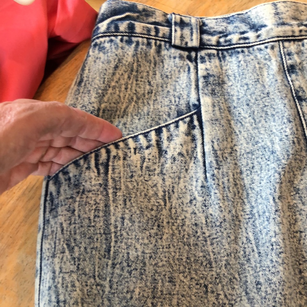 Vintage Deb blue acid wash midi skirt - Picture 4 of 9
